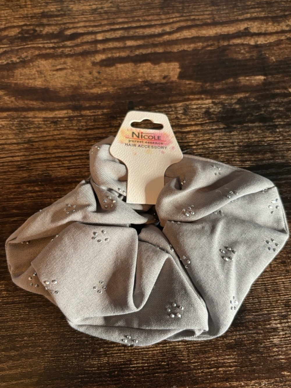 Sparkly Large Gray Scrunchie